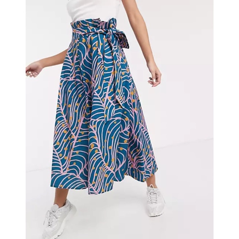 ASOS MADE IN KENYA paperbag pants scribble print